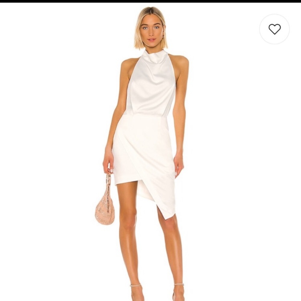 ELLIATT X Revolve Camo Dress in White, Halter Asymmetrical Women’s Size Small
